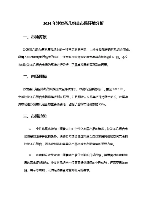 2024年沙发茶几组合市场环境分析
