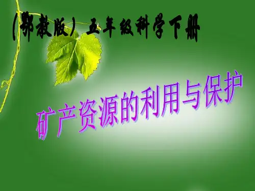 矿产资源的利用与保护 (鄂教版)五年级科学下册精品PPT教学课件