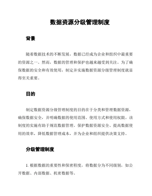 数据资源分级管理制度