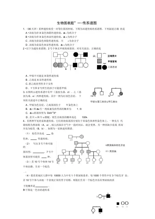 遗传系谱图练习题