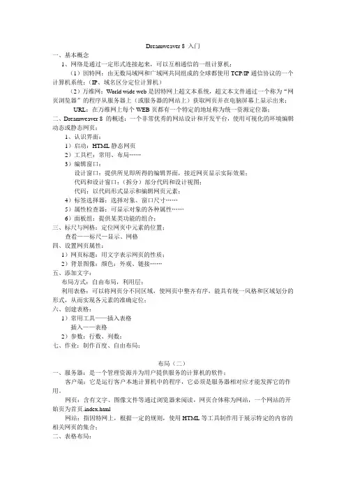 Dreamweaver 8 入门