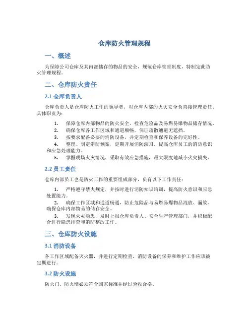仓库防火管理规程