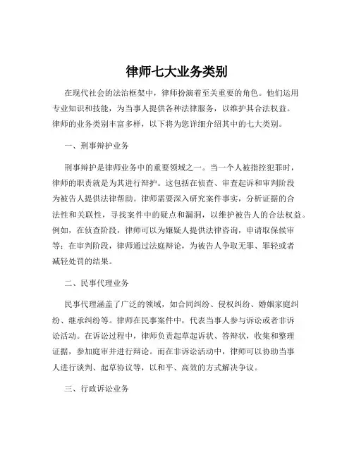律师七大业务类别