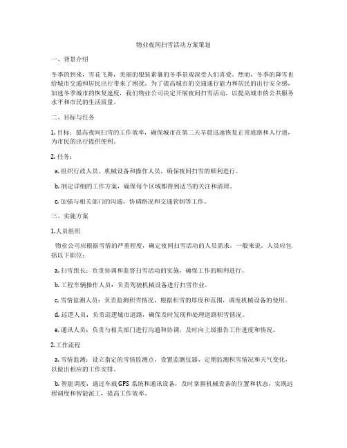 物业夜间扫雪活动方案策划