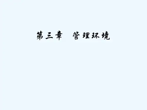 第三章 管理环境 管理学