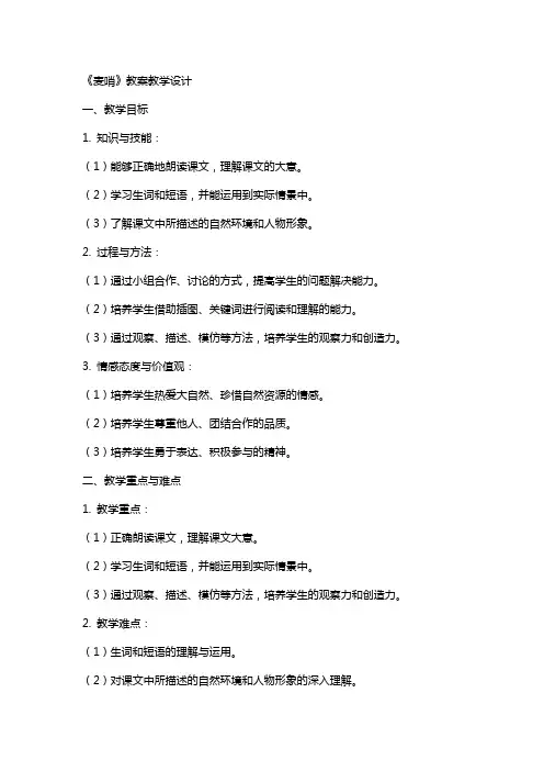 《麦哨》教案教学设计