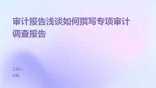 审计报告浅谈如何撰写专项审计调查报告