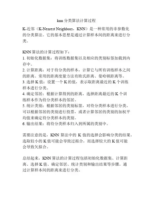 knn分类算法计算过程