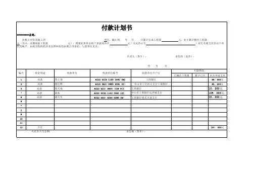 付款计划书