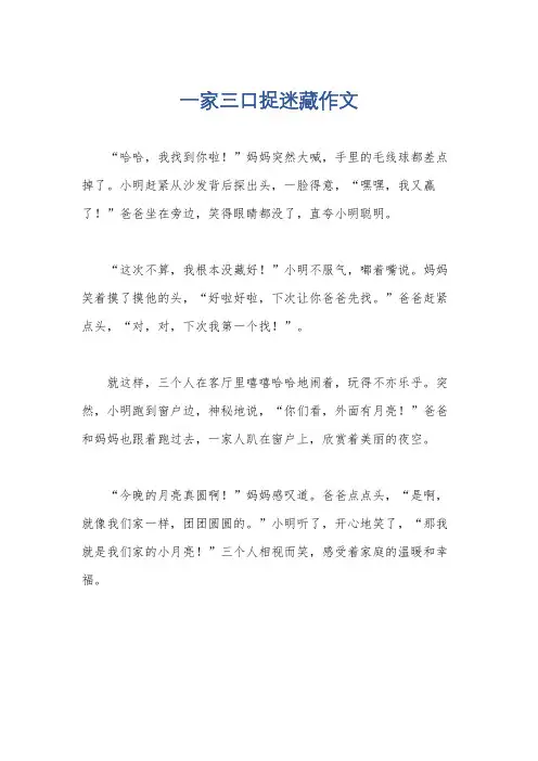 一家三口捉迷藏作文