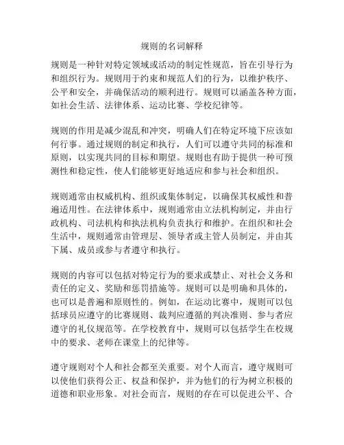规则的名词解释