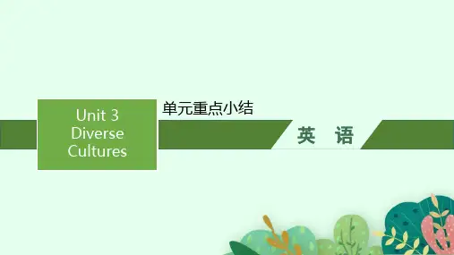 人教版高中英语必修第三册精品课件 Unit 3 Diverse Cultures 单元重点小结