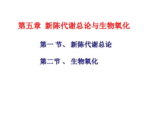 第五章新陈代谢总论与生物氧化-PPT精品文档