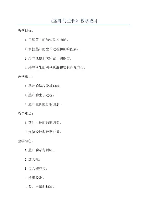 《茎叶的生长》教学设计
