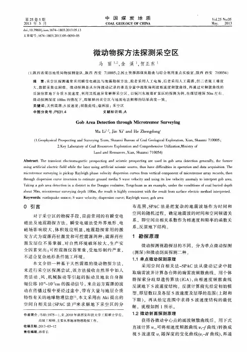 微动物探方法探测采空区