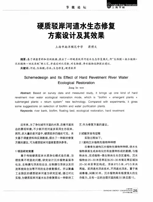 硬质驳岸河道水生态修复方案设计及其效果
