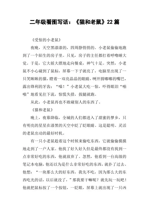 二年级看图写话：《猫和老鼠》22篇-《猫和老鼠》看图写话大全