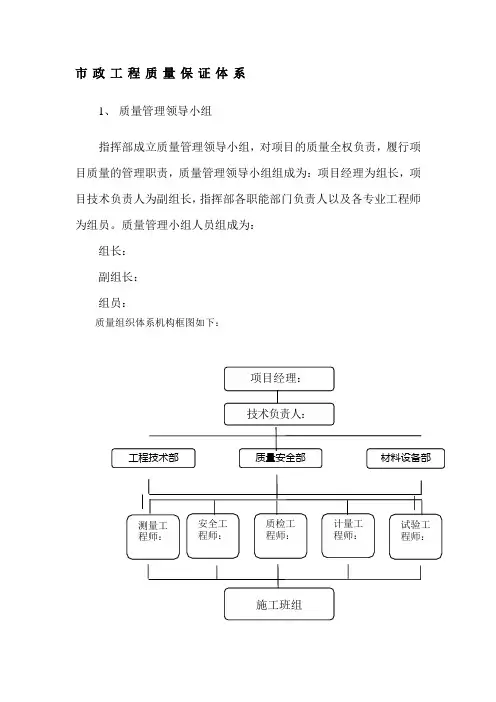 市政工程质量保证体系