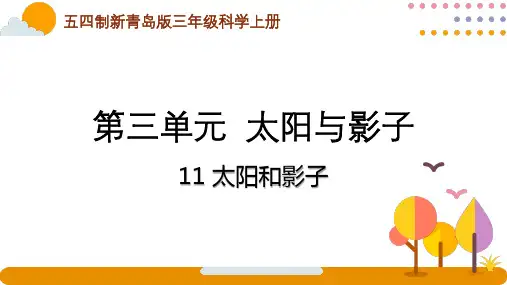 五四制青岛版2022-2023三年级科学上册第三单元第11课《太阳和影子》课件(定稿)