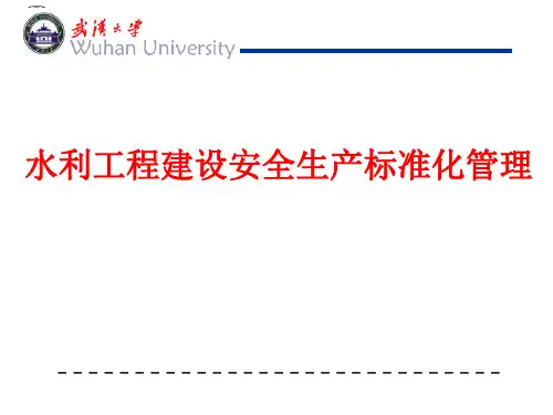 水利工程建设安全生产标准化管理培训课件