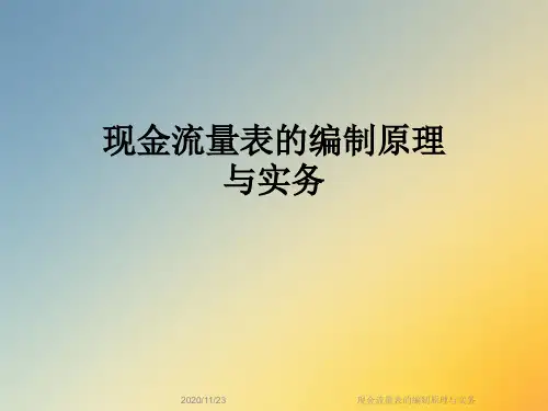 现金流量表的编制原理与实务