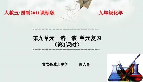 人教版五四制九年级化学溶液单元复习.PPT(27张ppt)