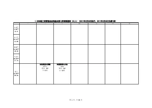 108工商管理业余高起本班第七学期课程表(41人)