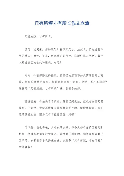 尺有所短寸有所长作文立意