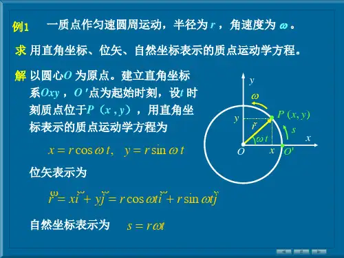 大学物理1质点运动学例题
