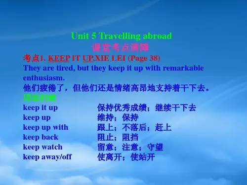 高考英语一轮复习 Unit5 Travelling abroad课件 新人教选修7(1)
