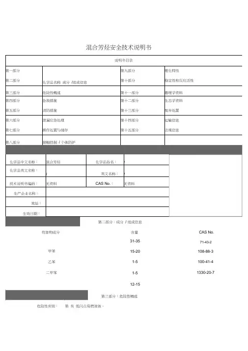 混合芳烃MSDS