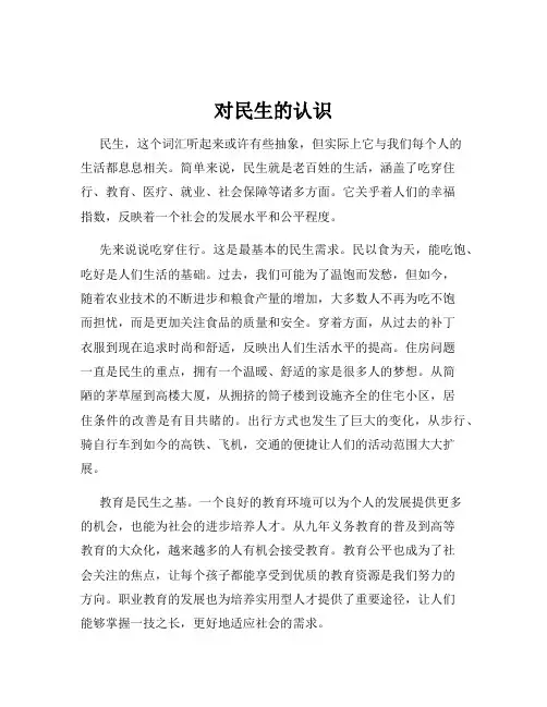 对民生的认识