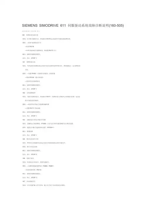 SIEMSIMODRIVE 611 伺服驱动系统故障诊断说明(2)