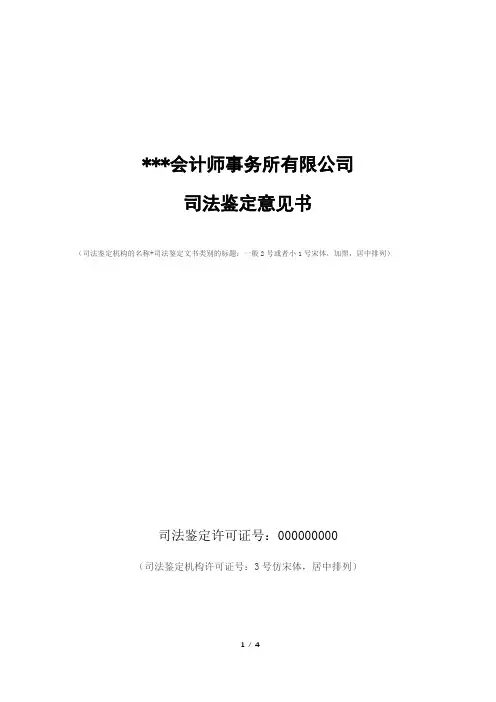 AG-司法会计鉴定专项审计报告正本
