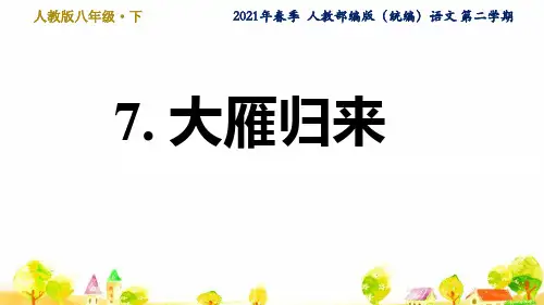 人教部编语文八年级下册第2单元7. 大雁归来ppt