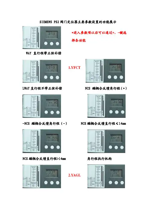 SIEMENS PS2阀门定位器各个设置参数的功能展示