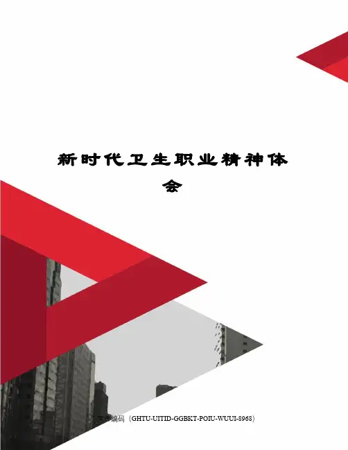 新时代卫生职业精神体会