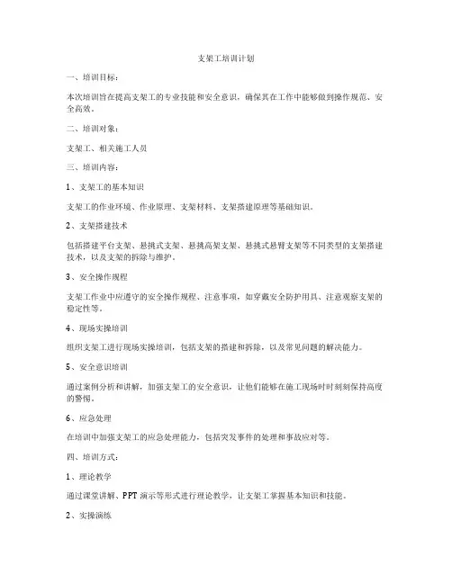 支架工培训计划
