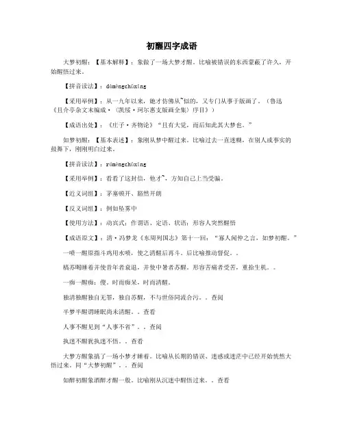 初醒四字成语