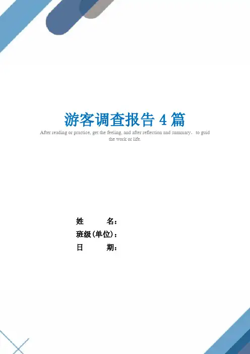 游客调查报告4篇精选