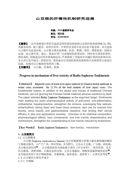 山豆根的肝毒性机制研究