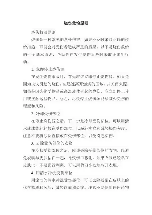 烧伤救治原则