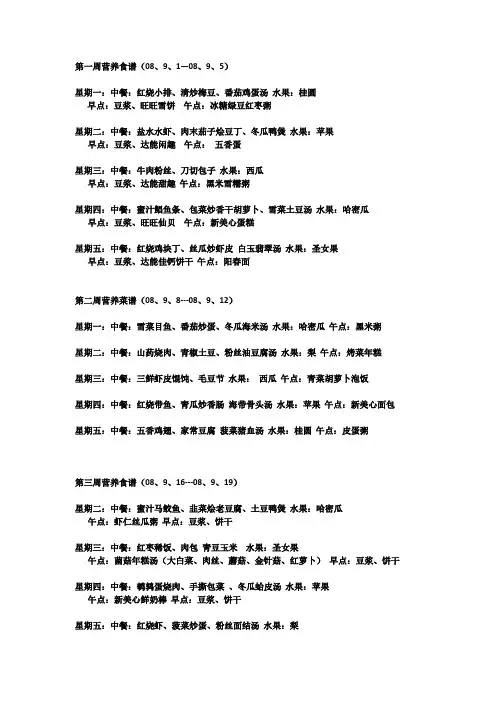 (完整版)幼儿园食谱大全