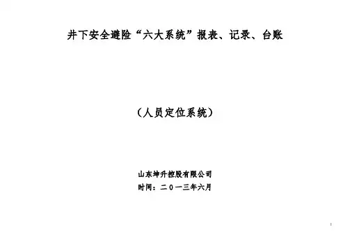 人员定位系统报表记录台账汇编清单汇编