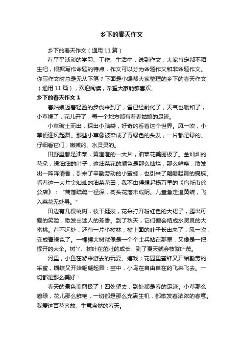 乡下的春天作文