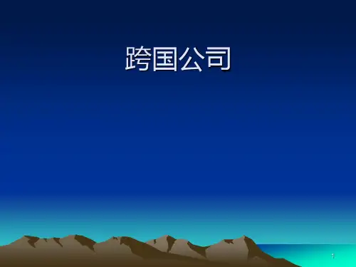 第一章-跨国公司概述PPT课件