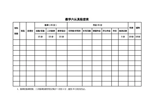 教学六认真检查表