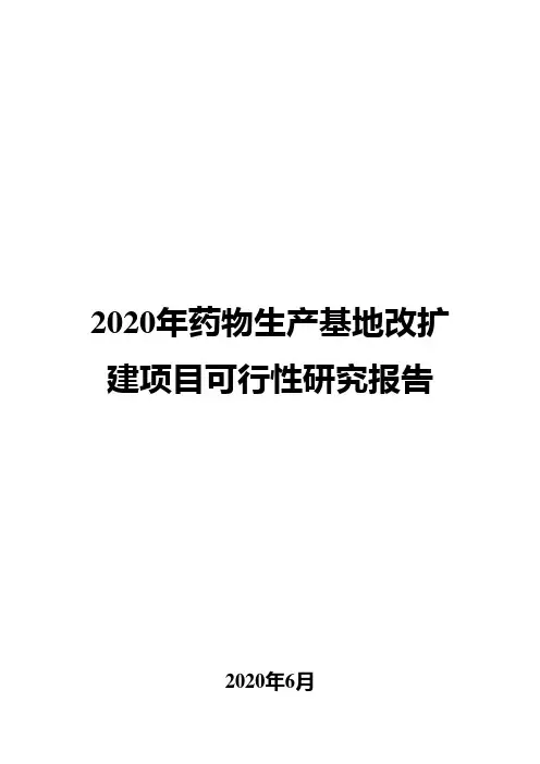 2020年药物生产基地改扩建项目可行性研究报告