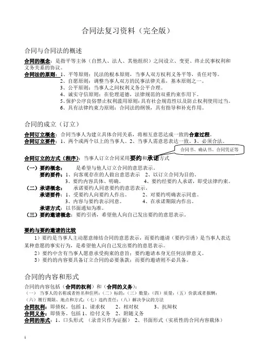合同法复习资料(完全版)