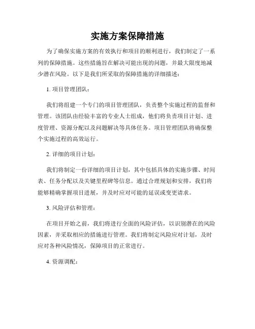 实施方案保障措施